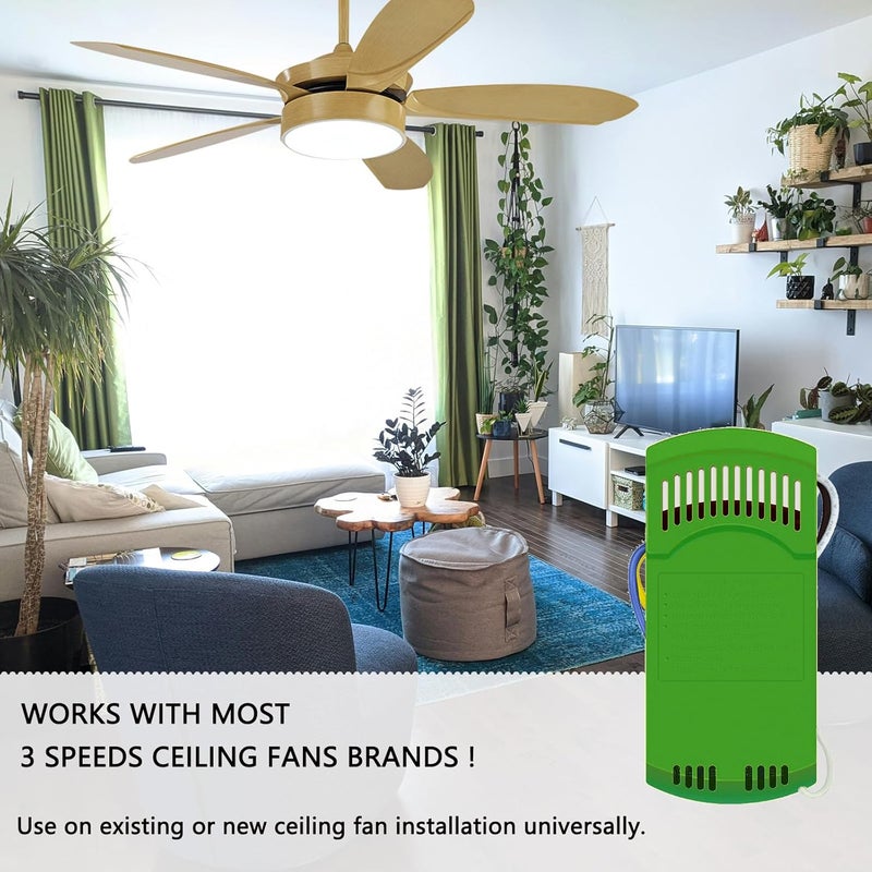 COREBAY Universal Ceiling Fan Remote Control Receiver for Hunter Ceiling Fan, Compatible with Hunter 99770 99813 99392 99118 99122 99123 99119, 3 Speeds Control, 434MHz (Receiver only) - Image 3